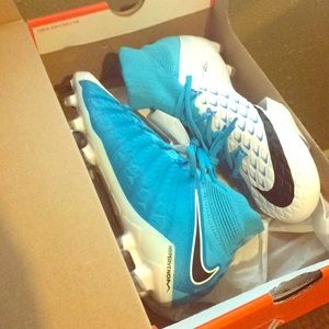 Light Blue Nike Jr Hypervenom Phantom 3